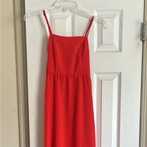 Monteau Los Angeles spaghetti strap long dress. Size small, red/orange.